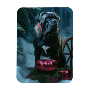 Imán Decoración de los Navidades Cane Corso Snowy Sleig