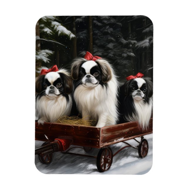 Imán Decoración de los Navidades Chin Snowy Sleigh (Vertical)