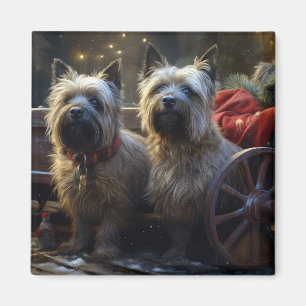 Imán Decoración de los Navidades de Cairn Terrier Snowy