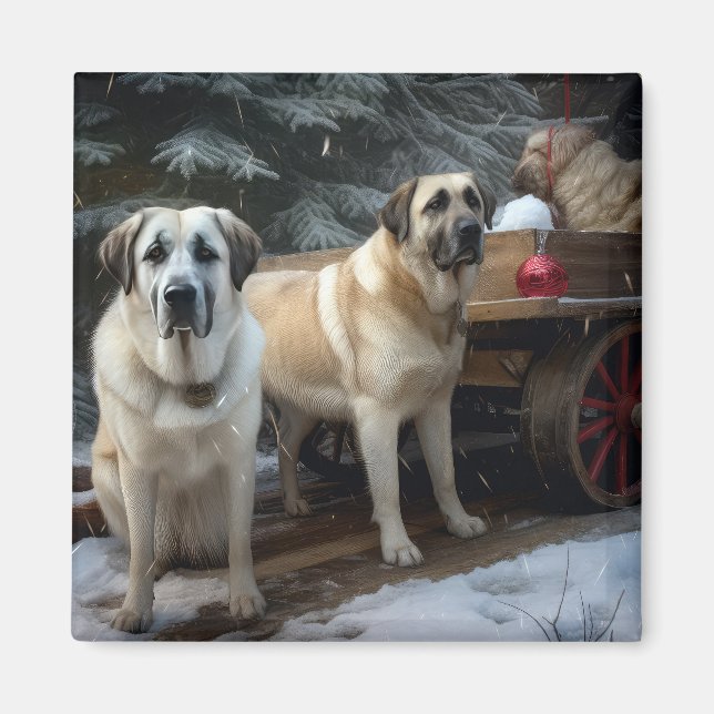 Imán Decoración de los Navidades del Anatolian Shepherd (Frente)
