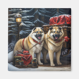 Imán Decoración de los Navidades estadounidenses Akita