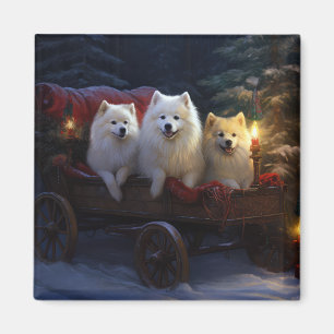 Imán Decoración de Navidad de Trineo Nevado Esquimal Am