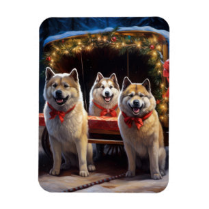 Imán Decoración de Navidad Paseo en Trineo Nevado de Ak