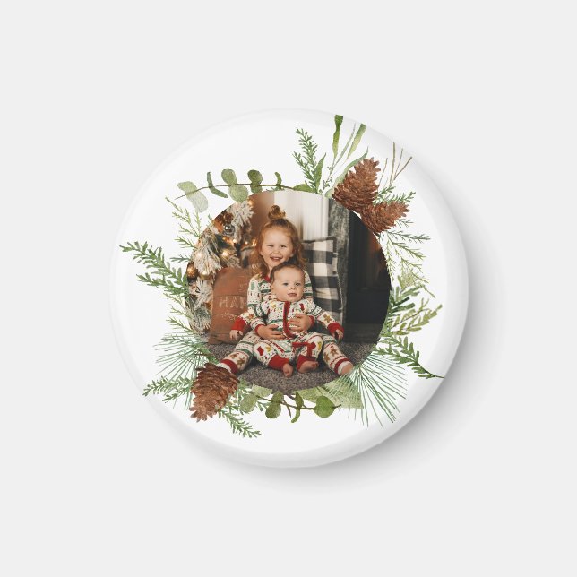 Imán Decoración de navidades con tu foto personalizada (Frente)