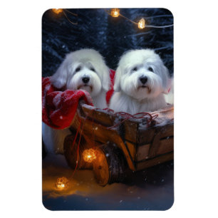 Imán Decoración de Navidades de Coton De Tulear Snowy S