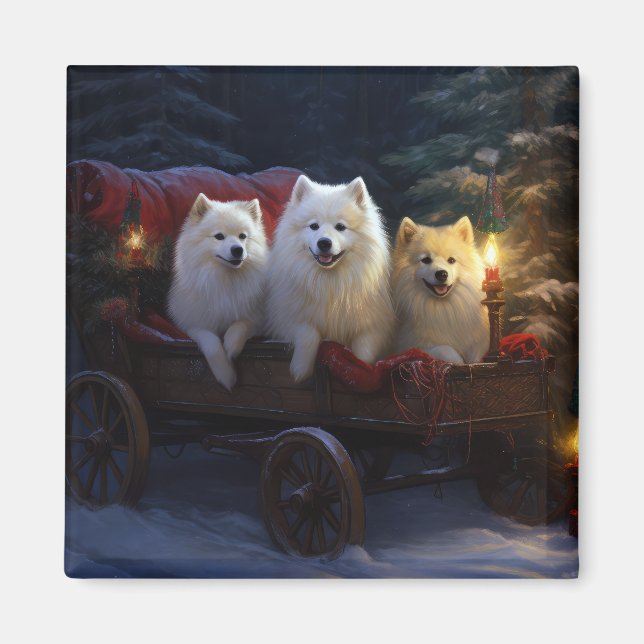 Imán Decoración de Navidades esquimales americanos Snow (Frente)