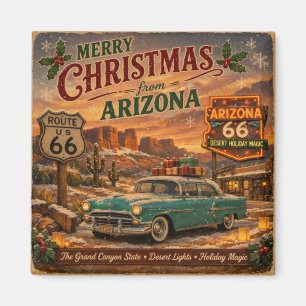 Imán Decoración de nevera de Navidad de la ruta 66 de A