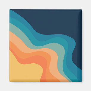Imán Decoración de ondas de estilo retro