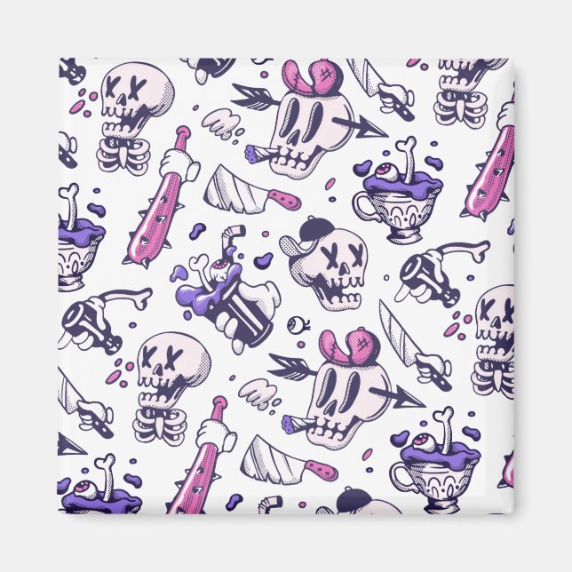 Imán Decoración de patrones de Halloween (Frente)