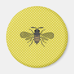 Imán Decoración de regalo del patrón polkadot amarillo