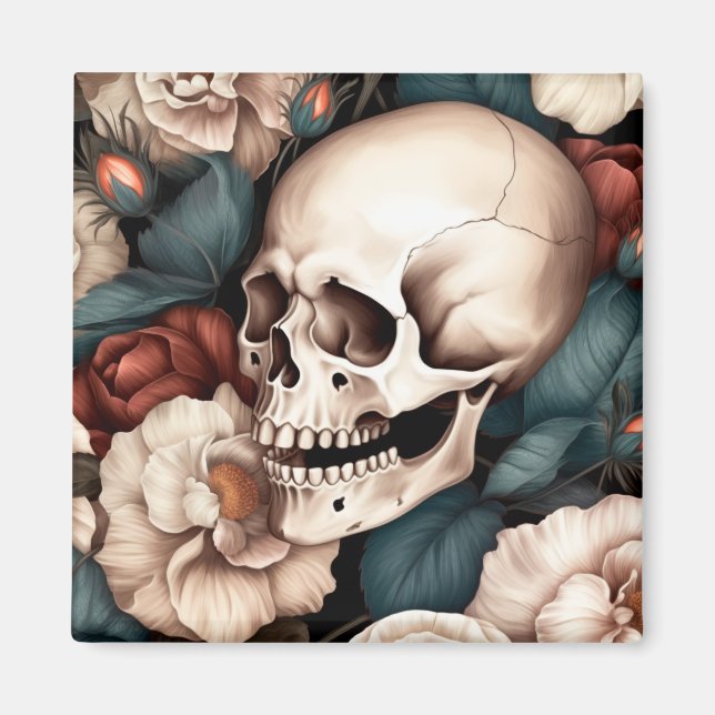 Imán Decoración del Skulls de otoño (Frente)