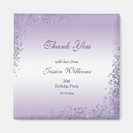 Imán Decoración espumosa morada Purpurina Cumpleaños