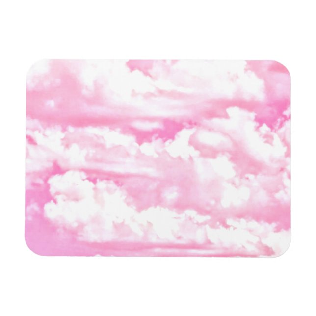 Imán Decoración suave de nubes de Rosa feliz (Horizontal)