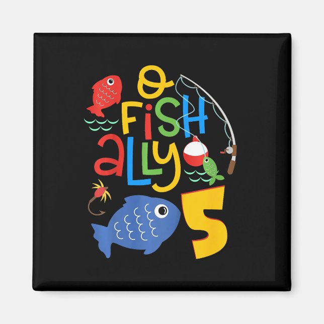 Imán Decoraciones de cumpleaños para niños O-fish-ally  (Frente)