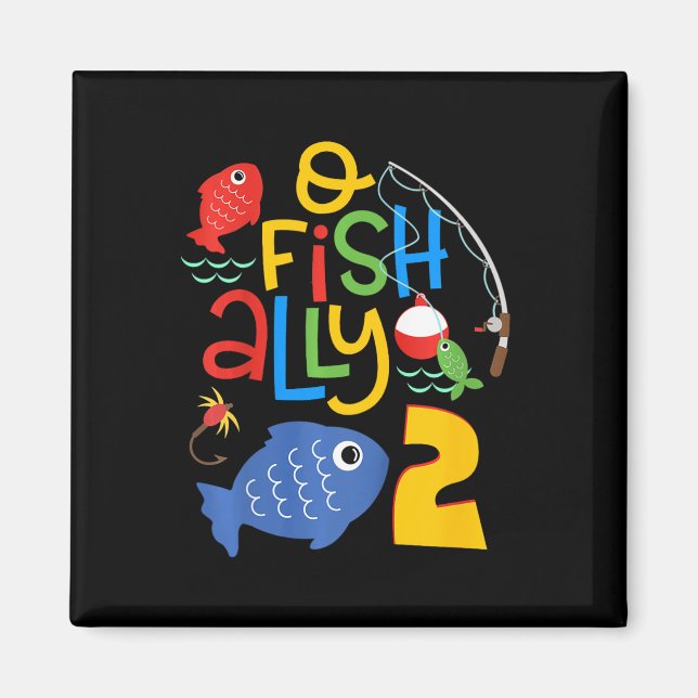 Imán Decoraciones de cumpleaños para niños O-fish-ally  (Frente)