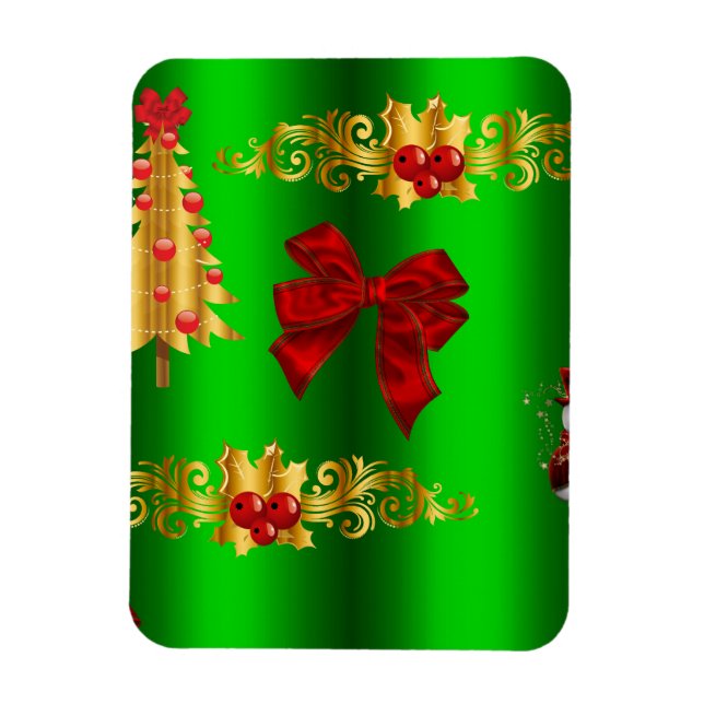Imán Decoraciones De Navidad En Verde (Vertical)