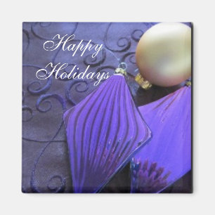 Imán Decoraciones elegantes de Navidad en morado