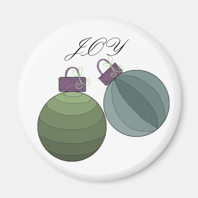 Imán Decoraciones navideñas alegres (Frente)