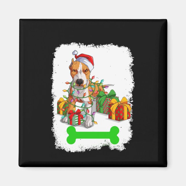 Imán Decoraciones navideñas de PitBull (Frente)