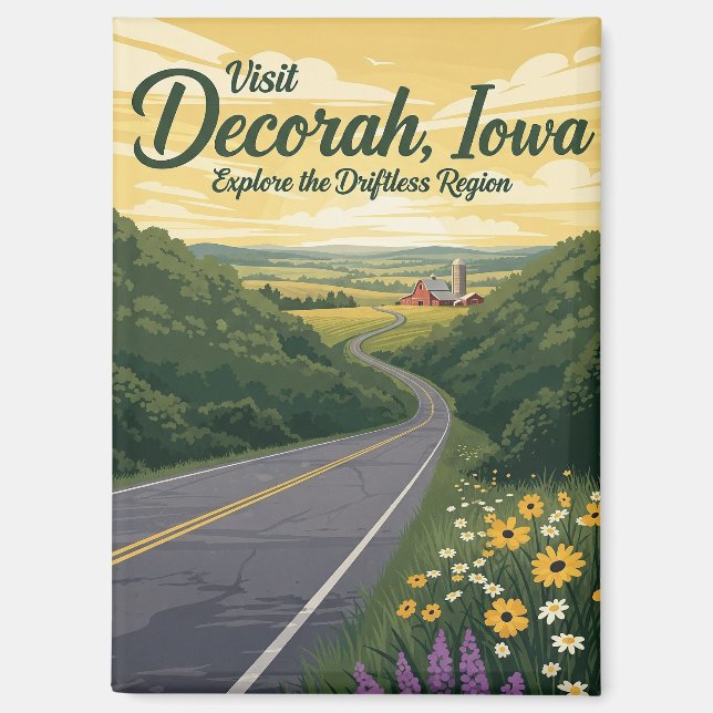 Imán Decorah Iowa Travel (Anverso)