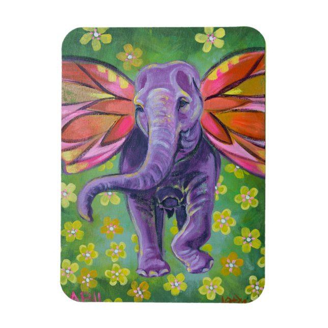 Imán decorativo de arte elefante (Vertical)
