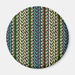 Imán decorativo de la raya - azul/crema