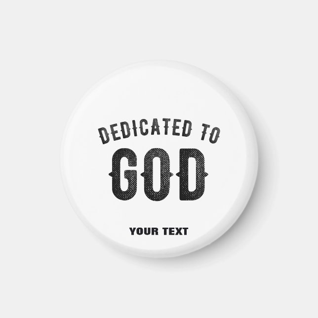 IMÁN DEDICADO A DIOS PERSONALIZABLE GUAY TEXTO NEGRO (Frente)