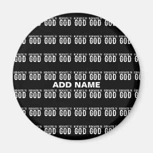 IMÁN DEDICADO A DIOS TEXTO BLANCO PERSONALIZABLE GENIAL