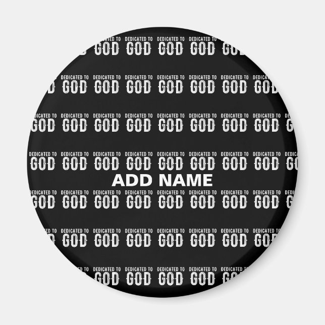 IMÁN DEDICADO A DIOS TEXTO BLANCO PERSONALIZABLE GENIAL (Frente)