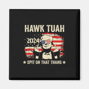 Imán Dedo medio Funny Hawk Tush Bandera Trump 2024 24 V