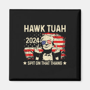 Imán Dedo medio Funny Hawk Tush Bandera Trump 2024 24 V