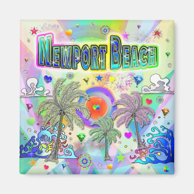 Imán Deep Dream de Newport Beach (Frente)
