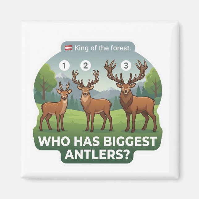 Imán Deer Antlers Size Comparison (Frente)