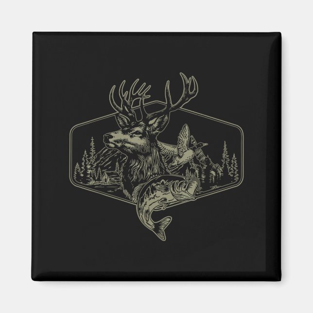 Imán Deer Duck Fishing Hunting Solves Most Of My Proble (Frente)