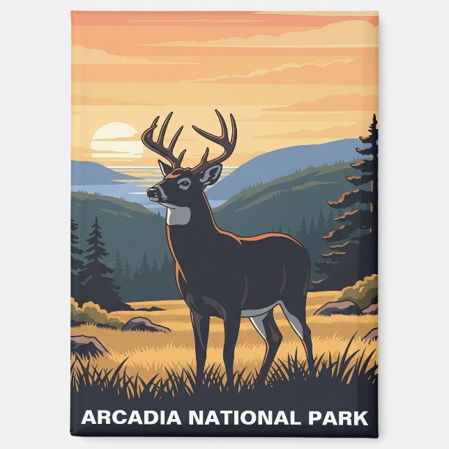 Imán Deer en el Parque Nacional Arcadia (Anverso)