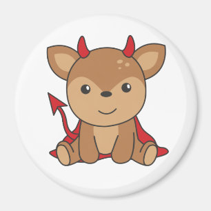Imán Deer Halloween Cute Devil Witch Costume