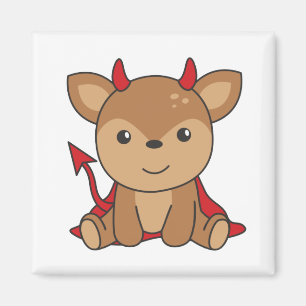 Imán Deer Halloween Cute Devil Witch Costume
