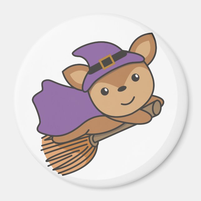 Imán Deer Halloween Witch Kids Witch Costume Magnet (Frente)
