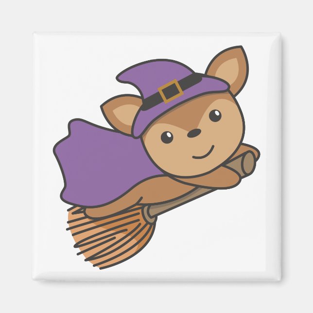 Imán Deer Halloween Witch Kids Witch Costume Magnet (Frente)