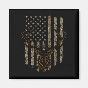 Imán Deer Hunter American Flag Tree Camouflage Deer Hun