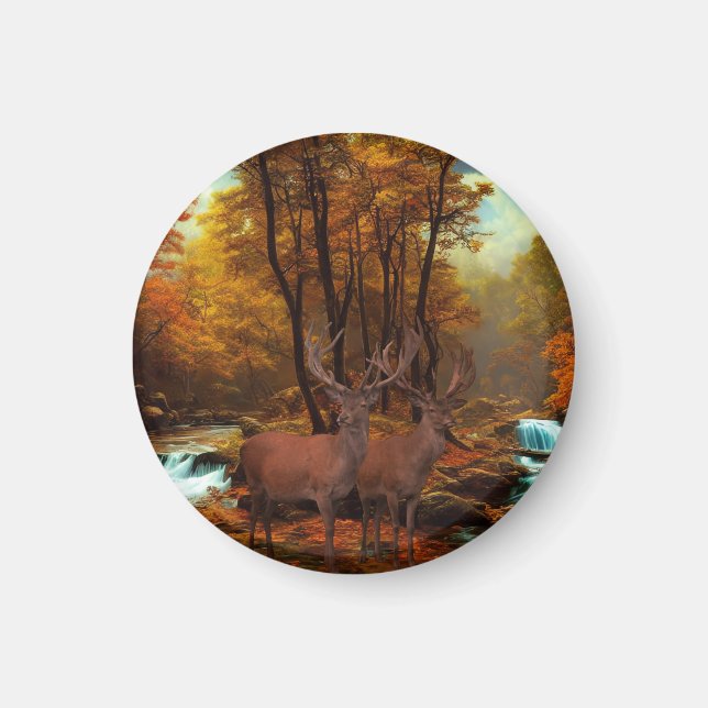 Imán Deers By A Woodland Stream (Frente)