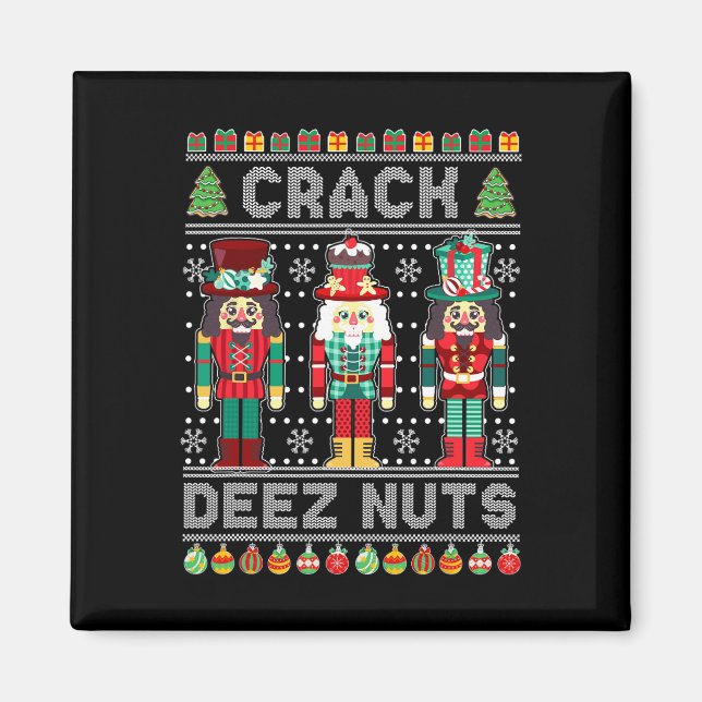 Imán Deez Nutcracker Navidades feos navideños (Frente)