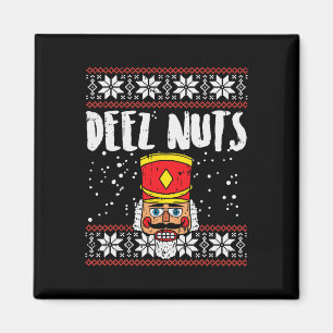 Imán Deez Nuts Nutcracker Navidades feos regalo de meme