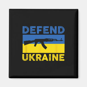 Imán Defender Ucrania - Apoyar Ucrania - Bandera Ak-47 