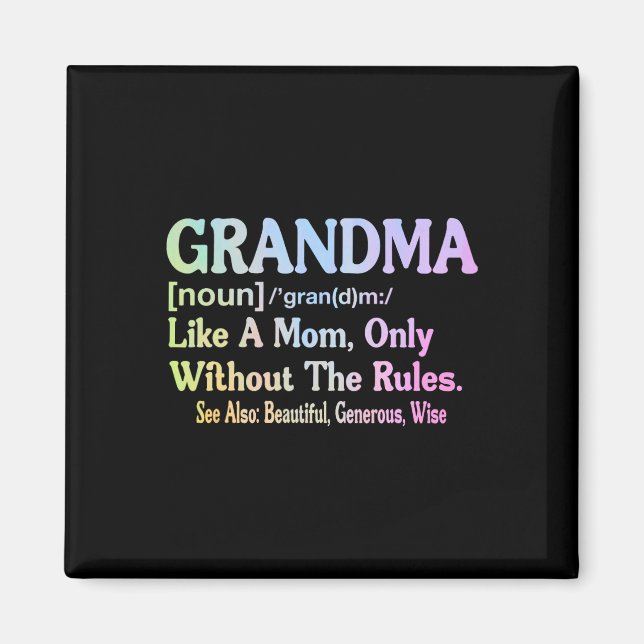 Imán Definición De Abuela Divertida Para La Abuela Mo (Frente)