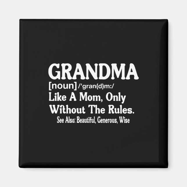 Imán Definición De Abuela Divertida Para La Abuela Mo (Frente)