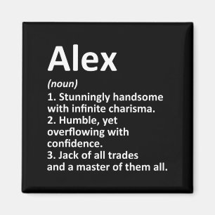 Imán Definición de Alex Nombre Personalizado Cumpleaños