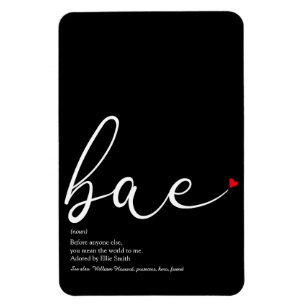 Imán Definición de Bae Corazón de Amor con Letra
