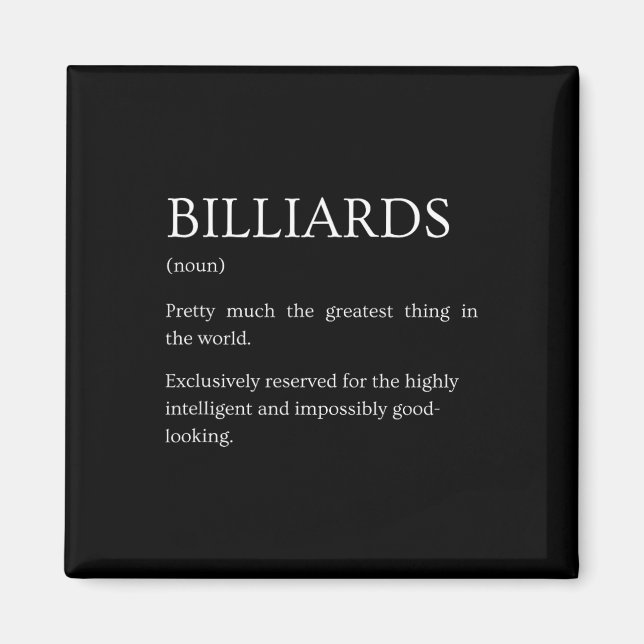 Imán Definición de Billiards - Divertidos Billetes Sarc (Frente)
