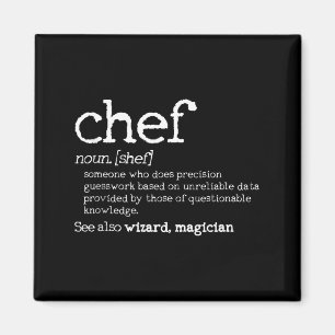 Imán Definición de Chef - Diccionario Divertido Regalo 